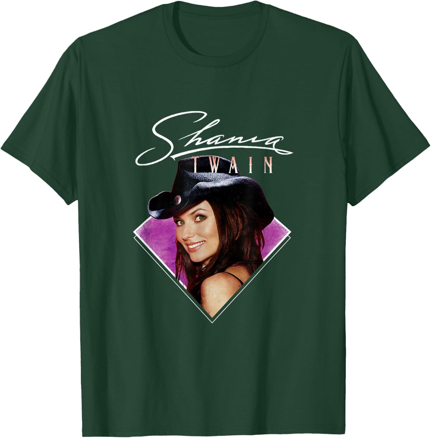 Official Shania Twain Purple Photo White Text T-Shirt - T-Shirt | Forest
