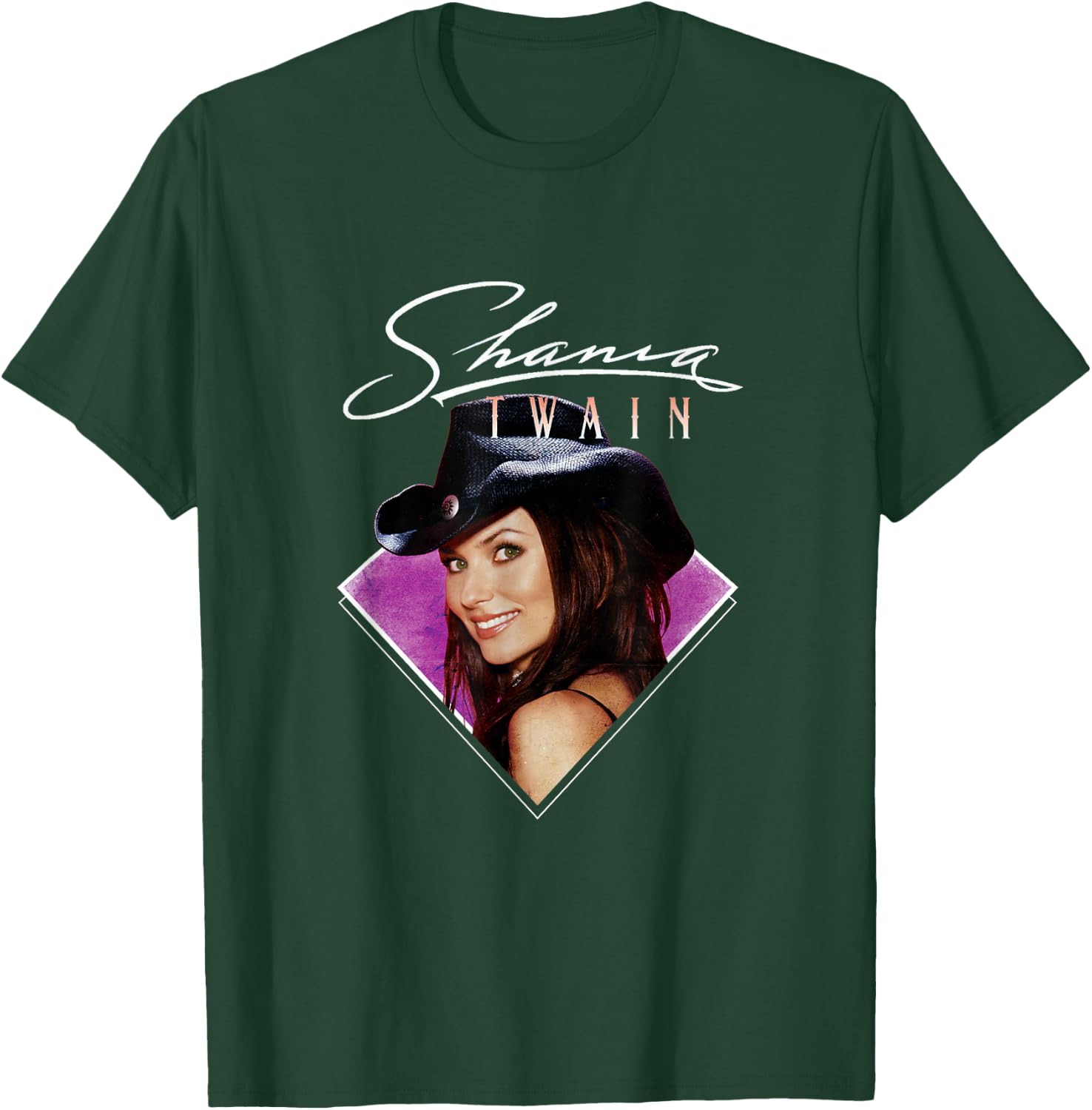 Official Shania Twain Purple Photo White Text T-Shirt - T-Shirt | Forest