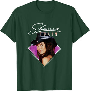 Official Shania Twain Purple Photo White Text T-Shirt - T-Shirt | Forest