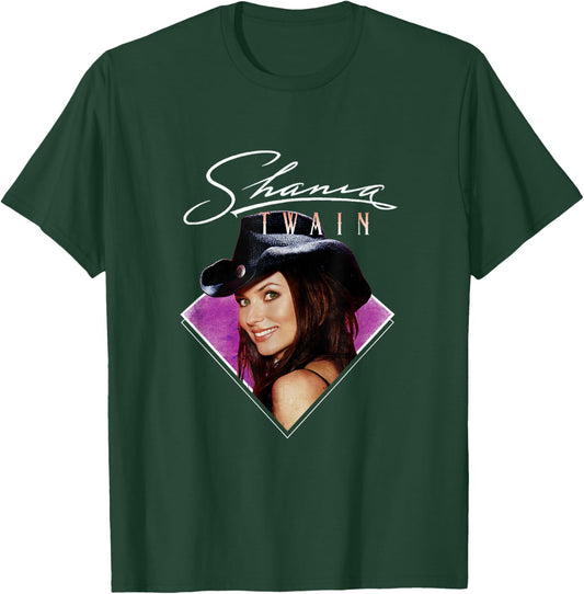 Official Shania Twain Purple Photo White Text T-Shirt - T-Shirt | Forest