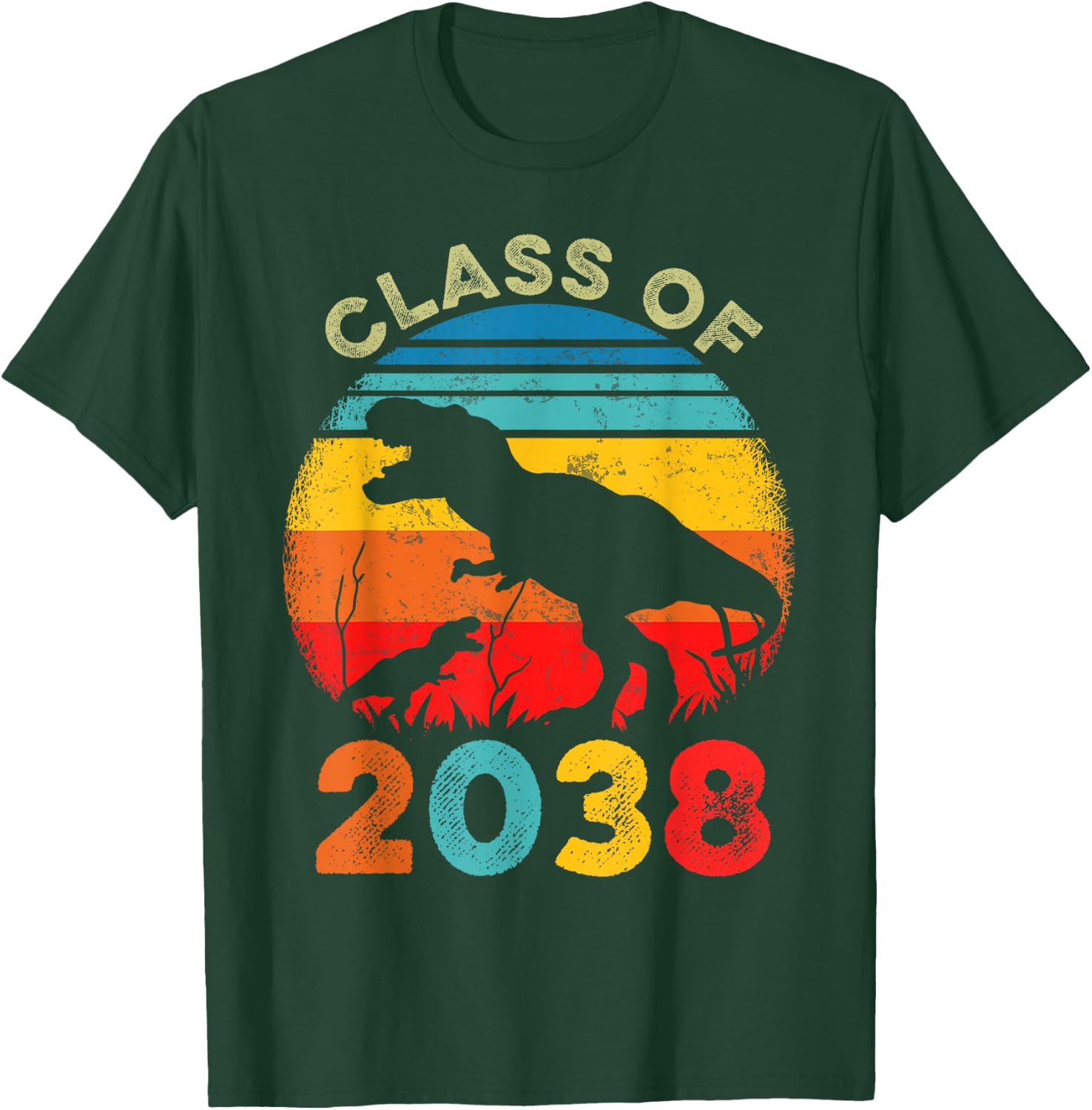 Class Of 2038 Kindergarten Preschool Graduation T Rex T-Shirt - T-Shirt | Forest