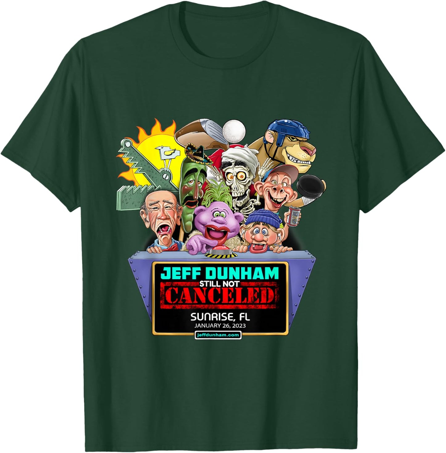 Jeff Dunham Sunrise, FL (2023) T-Shirt - T-Shirt | Forest