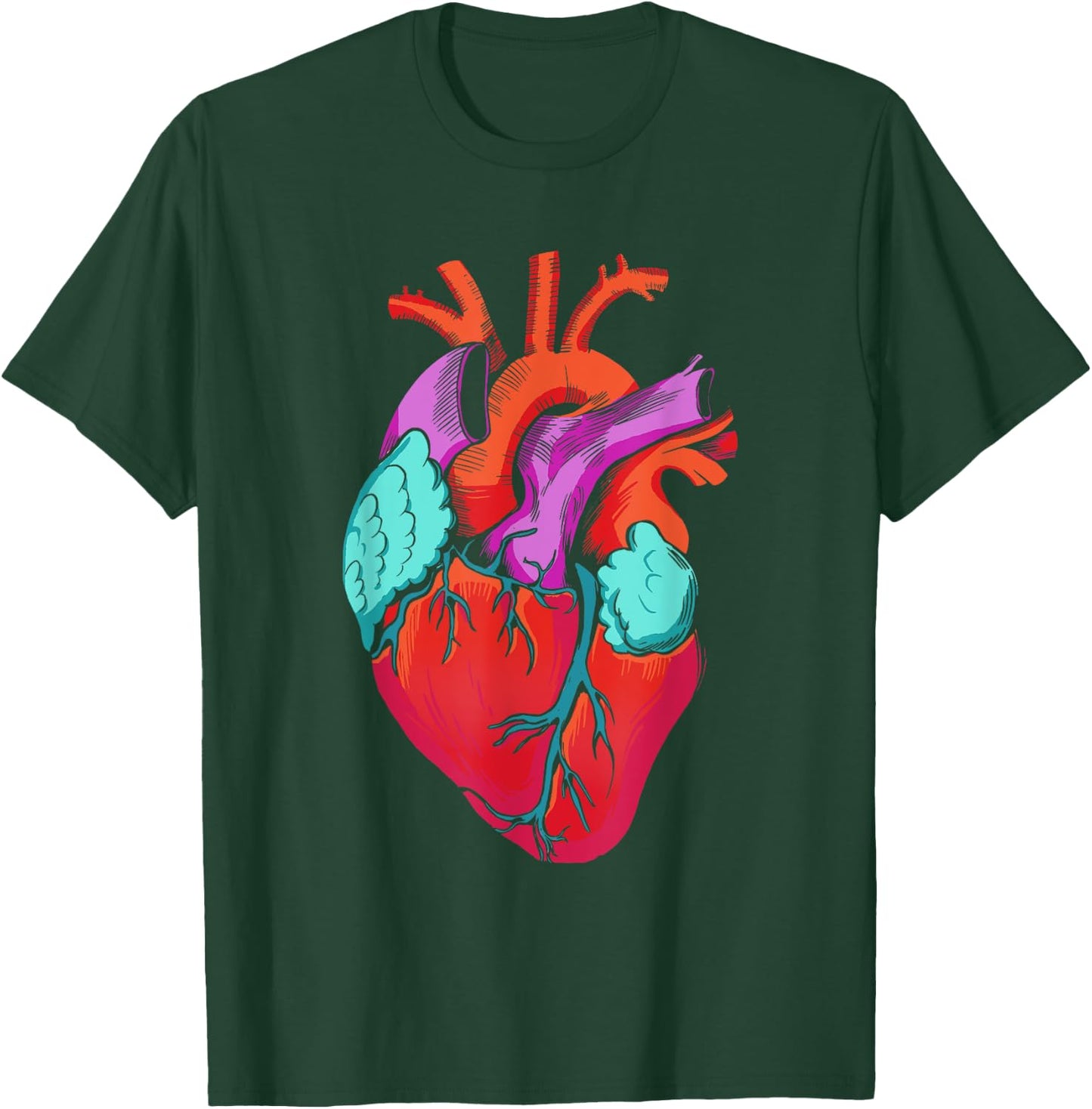 Anatomical Heart Vintage Heart Anatomy T-Shirt - T-Shirt | Forest