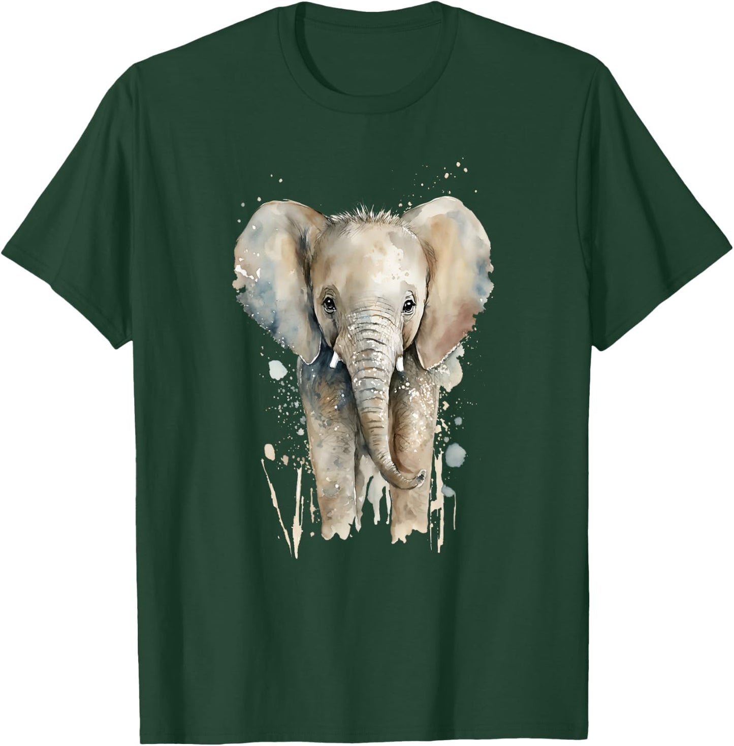 Elephant Watercolor T-Shirt - T-Shirt | Forest