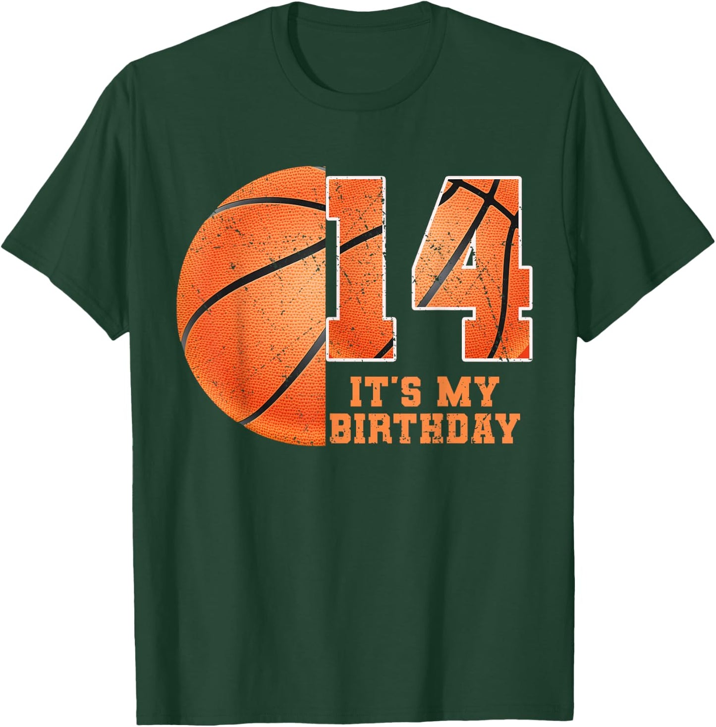 Birthday Boy 14 Basketball Its My 14th Birthday Boys T-Shirt - T-Shirt | Forest