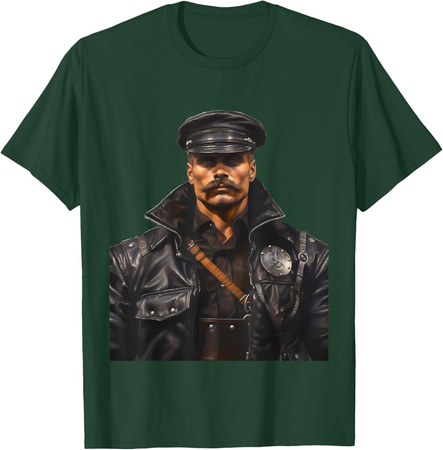 Gay Muscle Daddy Bear Pride Leather Gay Biker T-Shirt - T-Shirt | Forest