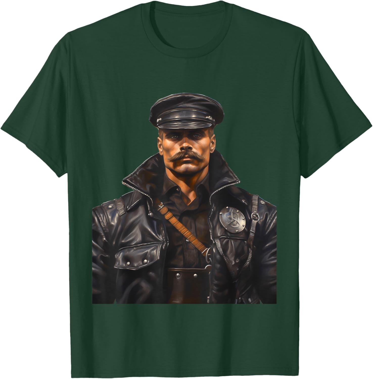 Gay Muscle Daddy Bear Pride Leather Gay Biker T-Shirt - T-Shirt | Forest