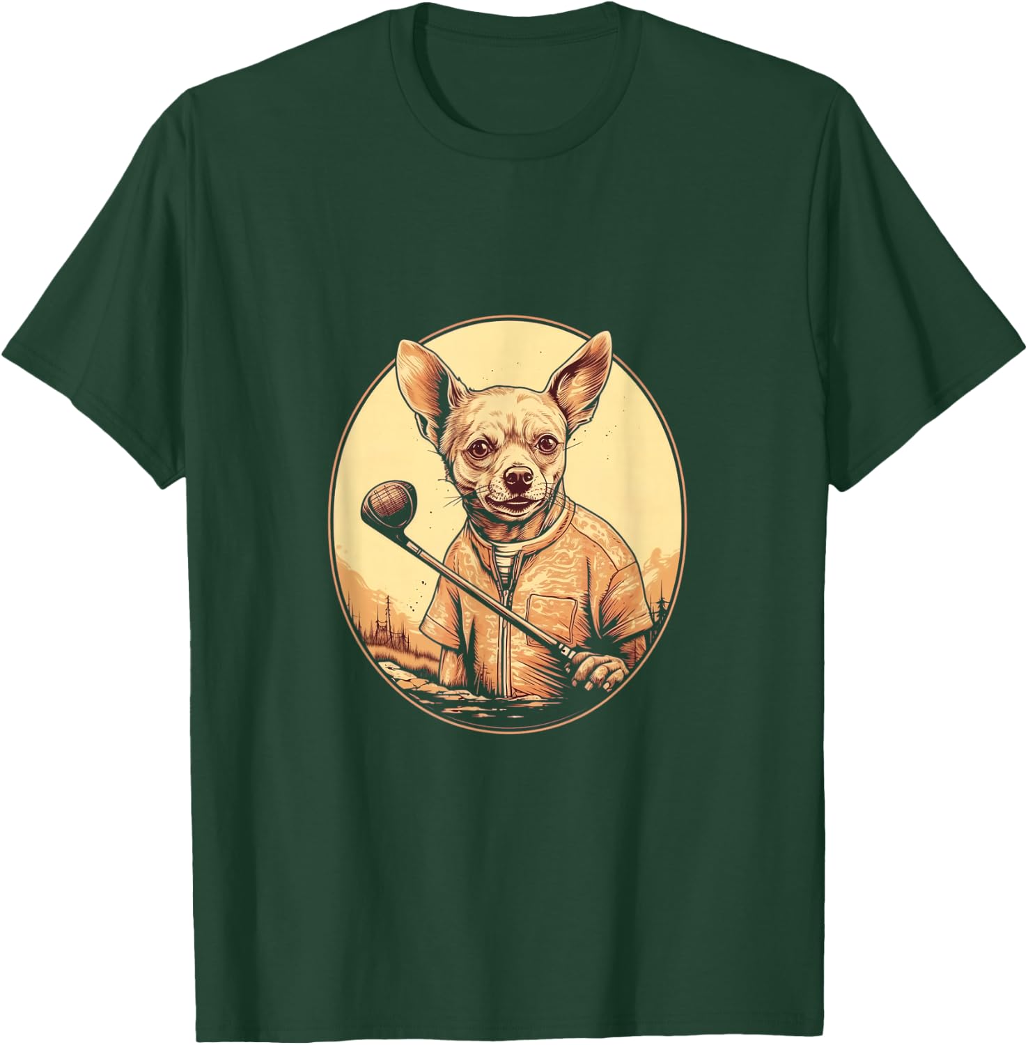 Golfer Chihuahua Golf Club Golf Player Dog Lover Golfing T-Shirt - T-Shirt | Forest