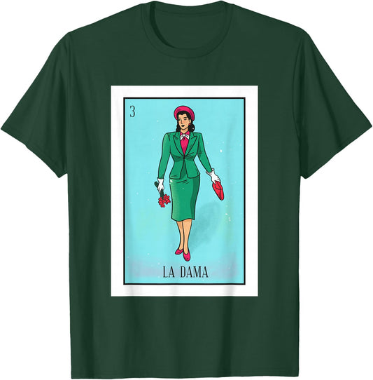 La Lady Lottery Gift La Donna Mexican Card Lottery T-Shirt - T-Shirt | Forest
