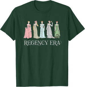 Jane Austen Book Club Vintage Regency Era Fashion Style T-Shirt - T-Shirt | Forest