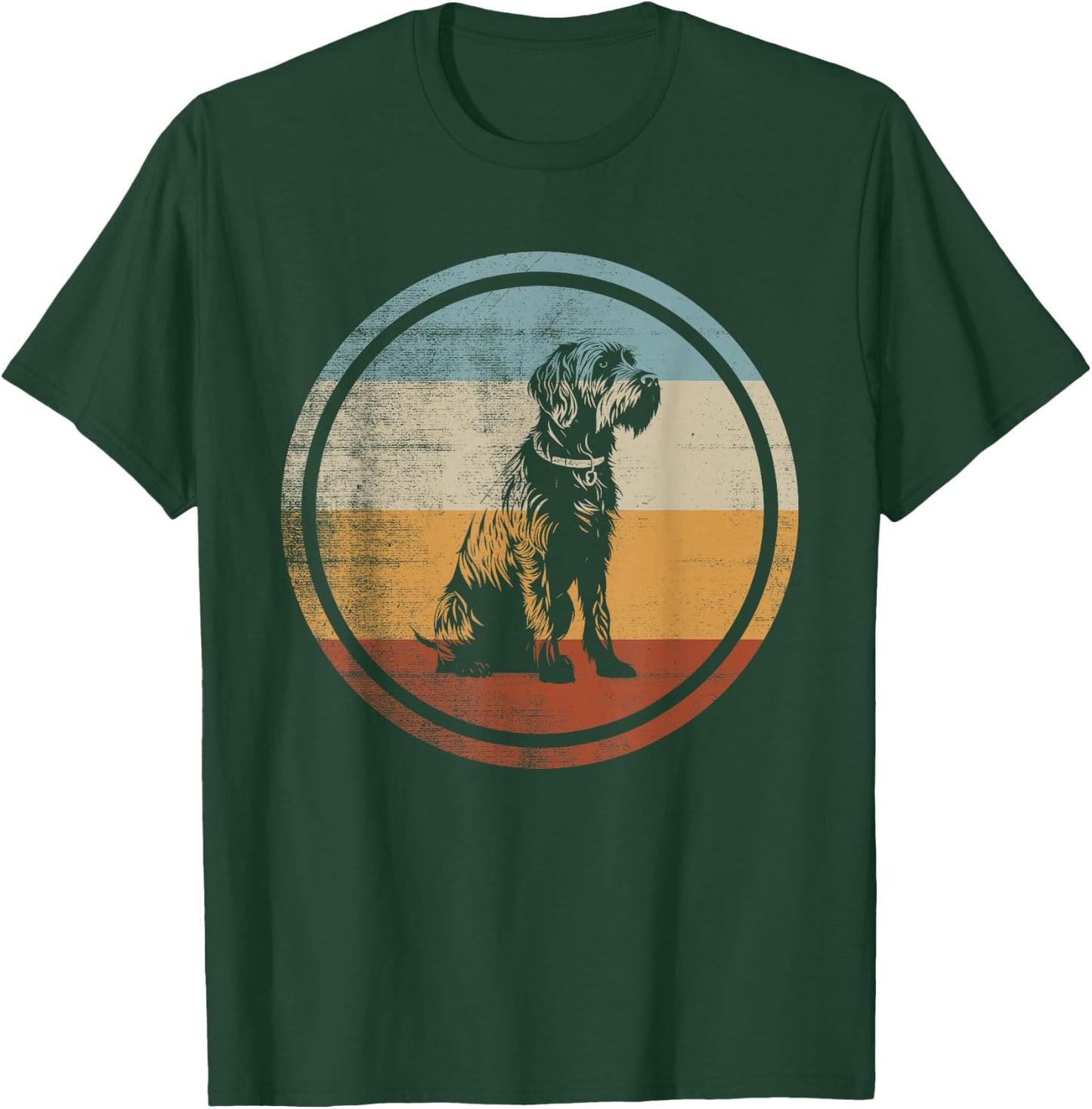 Wirehaired Pointing Griffon Dog Retro Vintage Design T-Shirt - T-Shirt | Forest