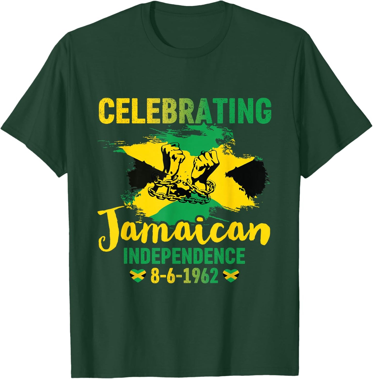 Jamaica Independence Day Celebration Proud Jamaican 1962 T-Shirt - T-Shirt | Forest