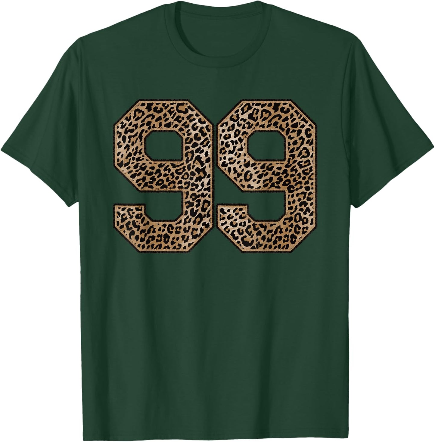Leopard Number 99 Athlete Sports Jersey Supporter Fanwear T-Shirt - T-Shirt | Forest