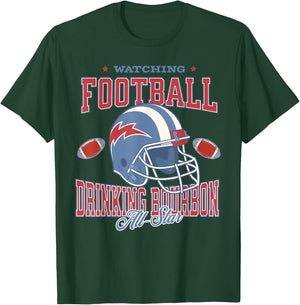 Watching Football Drinking Bourbon All Star T-Shirt - T-Shirt | Forest