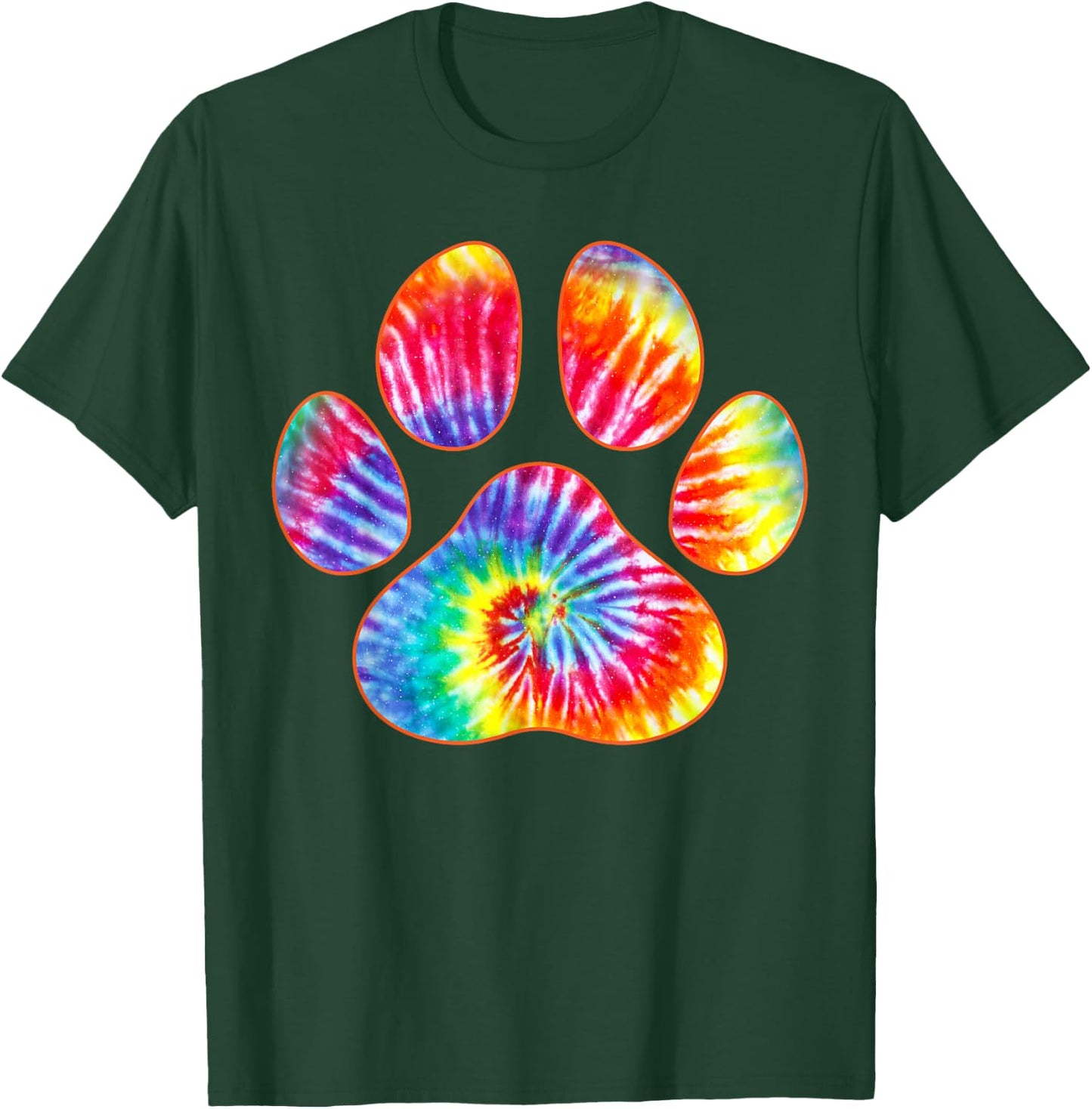 Cute Tie Dye Paw Print Pet Owner Paw Print Tie Dye Dog Lover T-Shirt - T-Shirt | Forest
