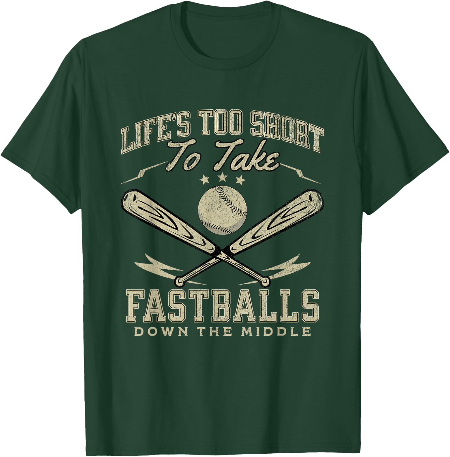 Life Too Short To Take Fastballs Down The Middle Baseball T-Shirt - T-Shirt | Forest