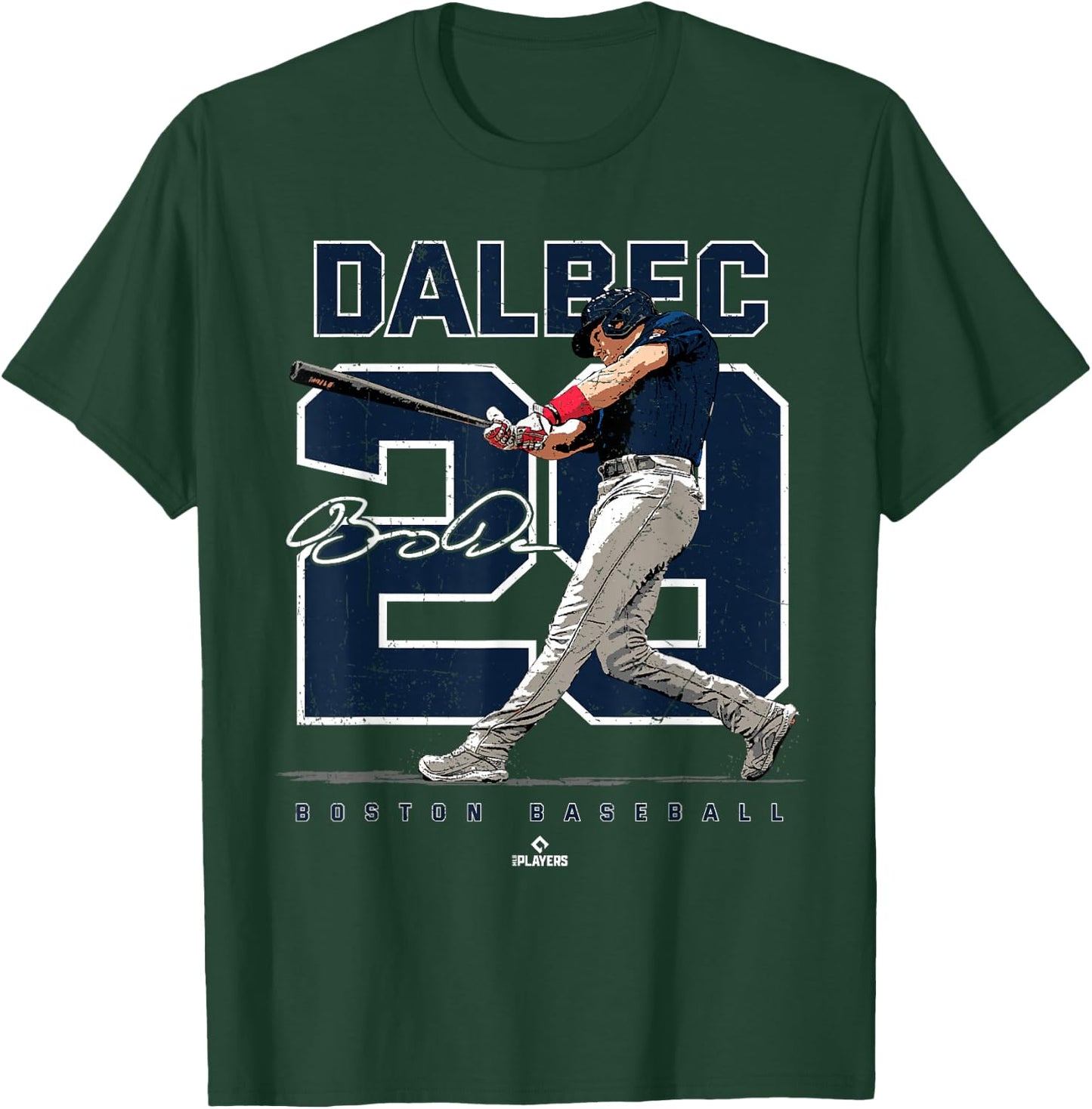 Number and Portrait Bobby Dalbec Boston MLBPA T-Shirt - T-Shirt | Forest