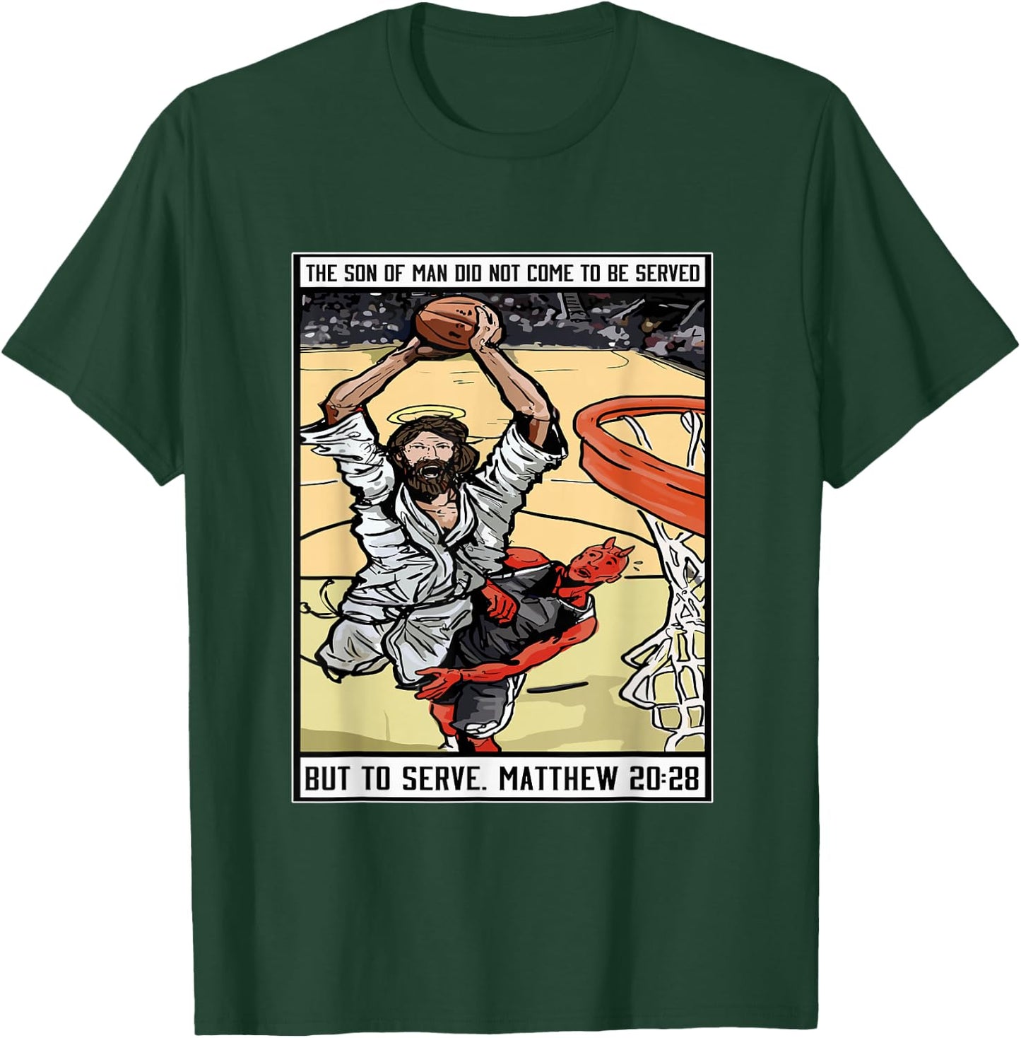 Funny Jesus Christian Playing Basketball Gift Boy T-Shirt - T-Shirt | Forest