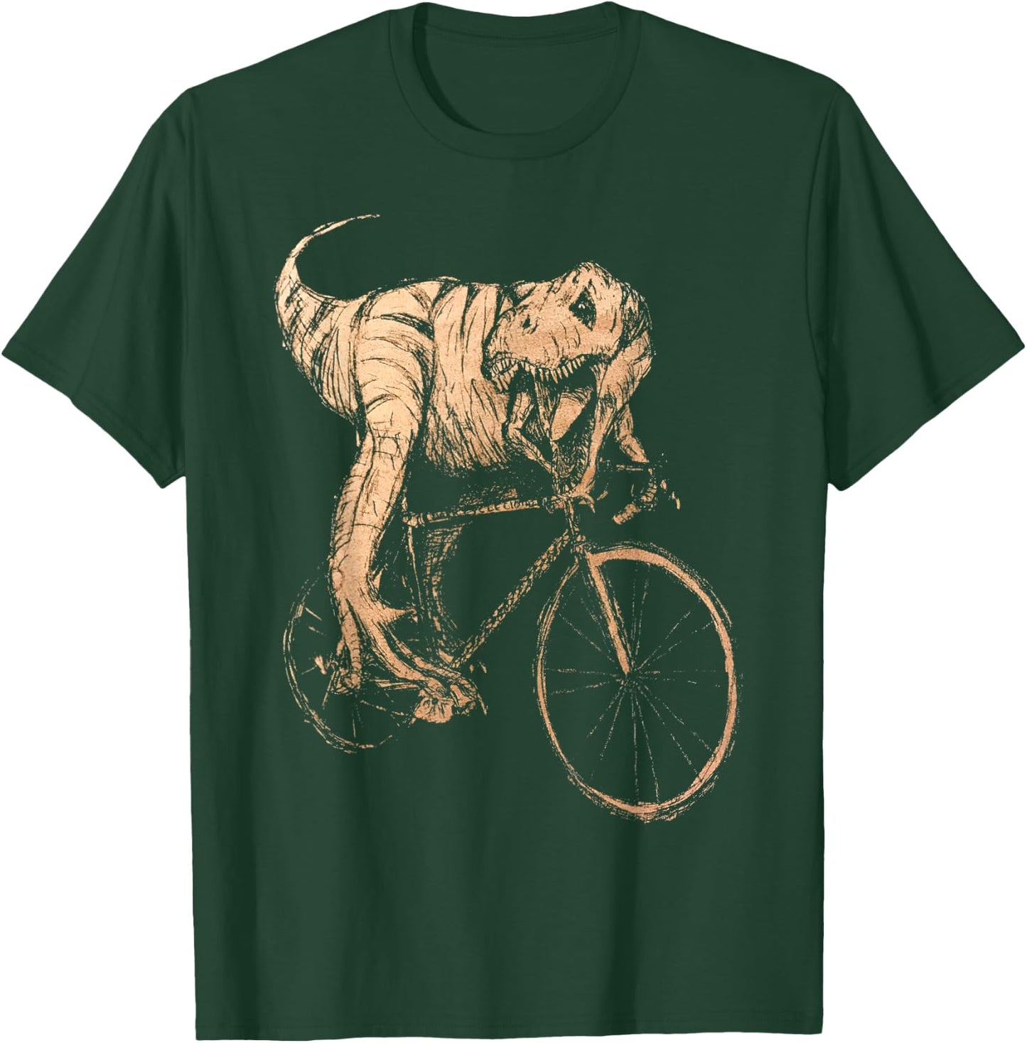 Tyrannosaurus T-Rex Riding A Bicycle Dinosaur Lovers T-Shirt - T-Shirt | Forest