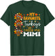 My Favorite Turkeys Calls Me Mimi Groovy Thanksgiving Fall T-Shirt - T-Shirt | Forest