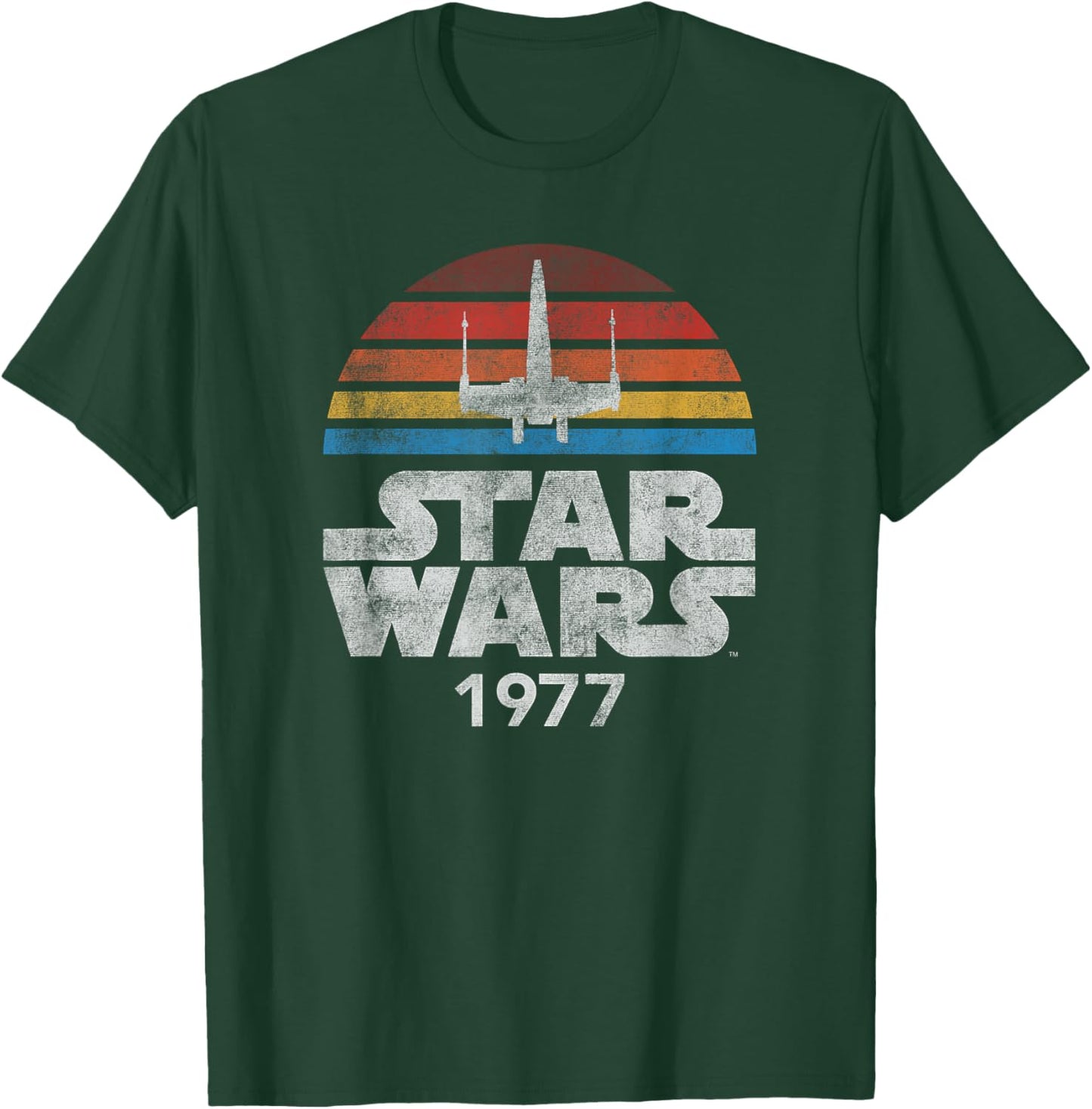 Star Wars X-Wing Rainbow Sun Silhouette T-Shirt - T-Shirt | Forest