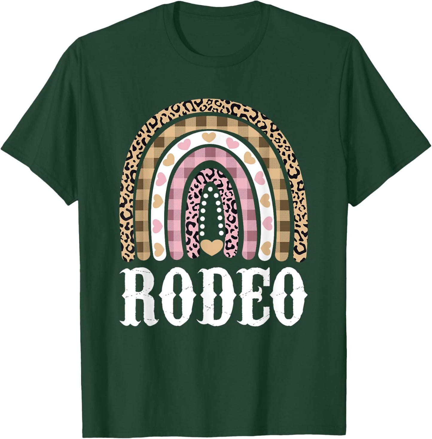 Cowgirl Outfit Women Cowboy Rainbow Leopard Western Rodeo T-Shirt - T-Shirt | Forest