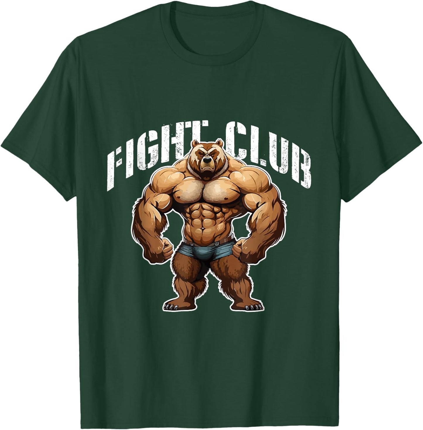 Bear Beast Muscles | Boxing Workout Gym MMA Fight Club T-Shirt - T-Shirt | Forest