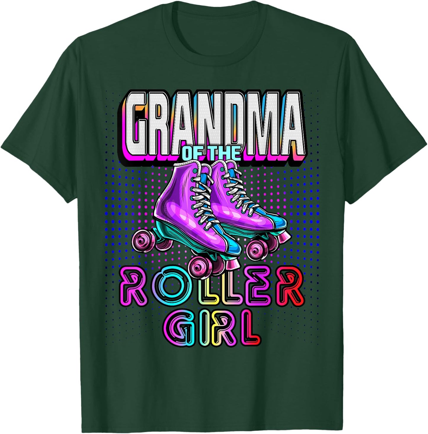 Grandma Roller Girl Roller Skating Birthday Matching Family T-Shirt - T-Shirt | Forest