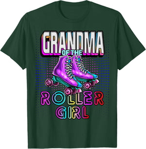 Grandma Roller Girl Roller Skating Birthday Matching Family T-Shirt - T-Shirt | Forest