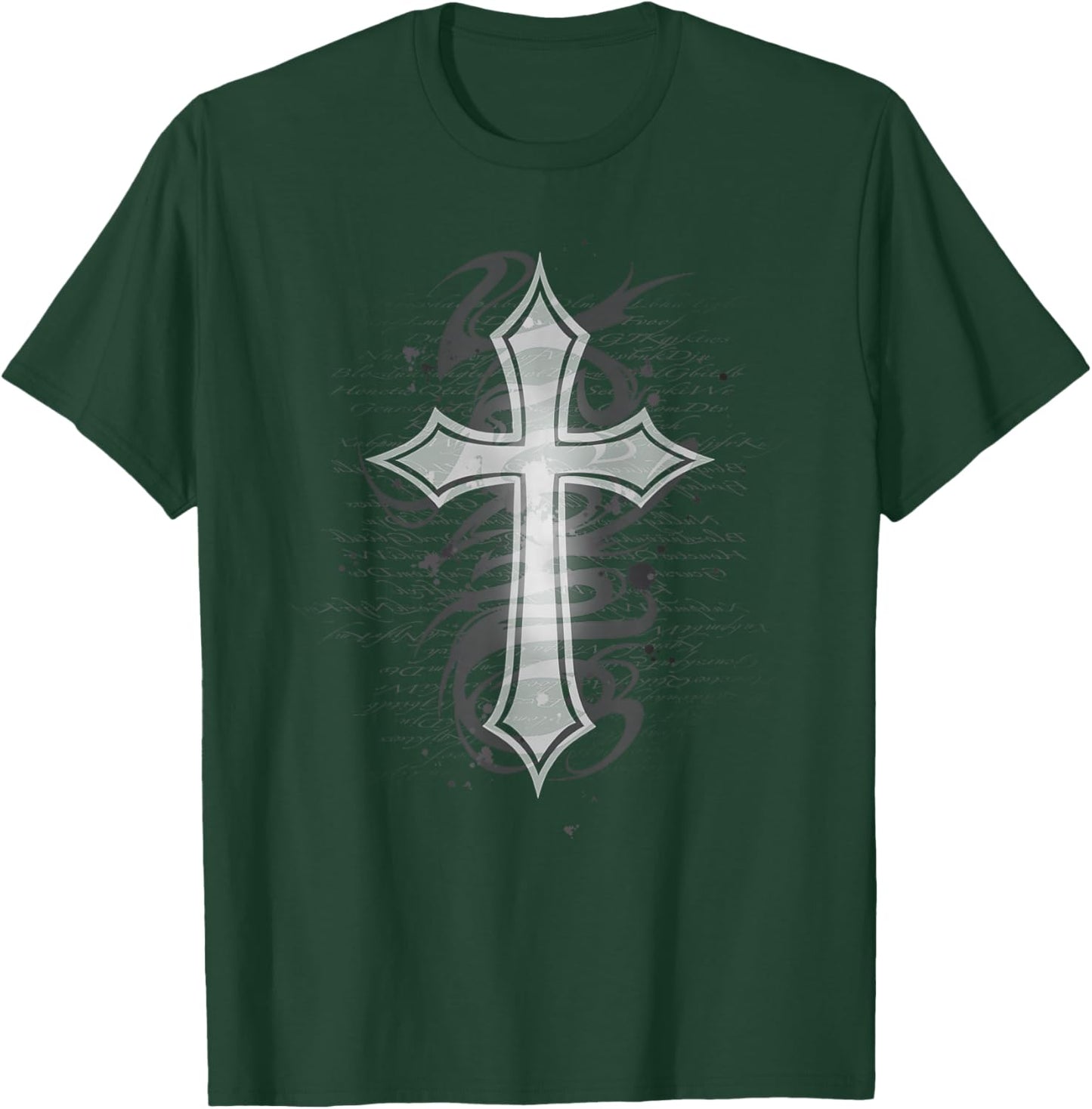 Alt Emo Grunge Egirl Eboy Tattoo White Gothic Cross T-Shirt - T-Shirt | Forest
