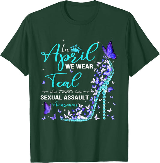 In April We Wear Teal Sexual Assault Awareness Month T-Shirt - T-Shirt | Forest
