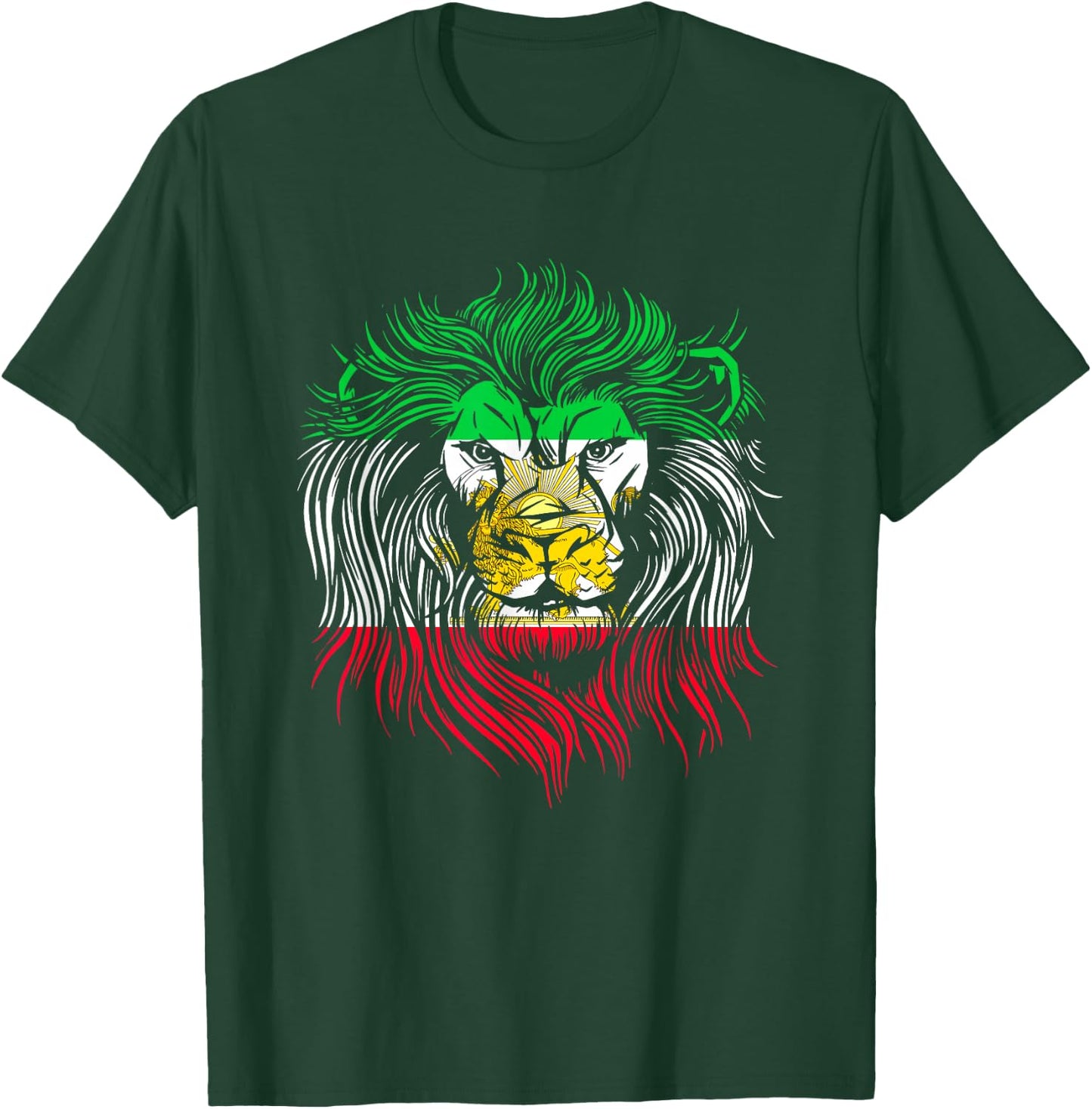 Lion Head Flag Iran T-Shirt - T-Shirt | Forest