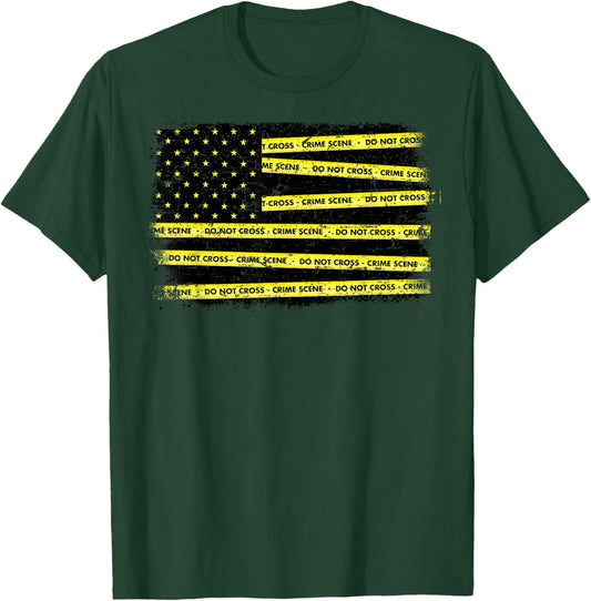 Crime Scene Investigation Tape Forensic Science CSI Police T-Shirt - T-Shirt | Forest