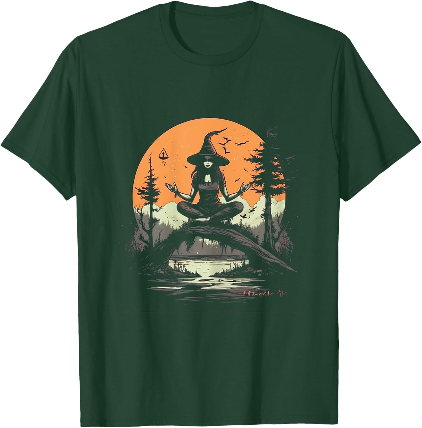 Witch Meditating Halloween Costume Yoga Zen Meditation Women T-Shirt - T-Shirt | Forest