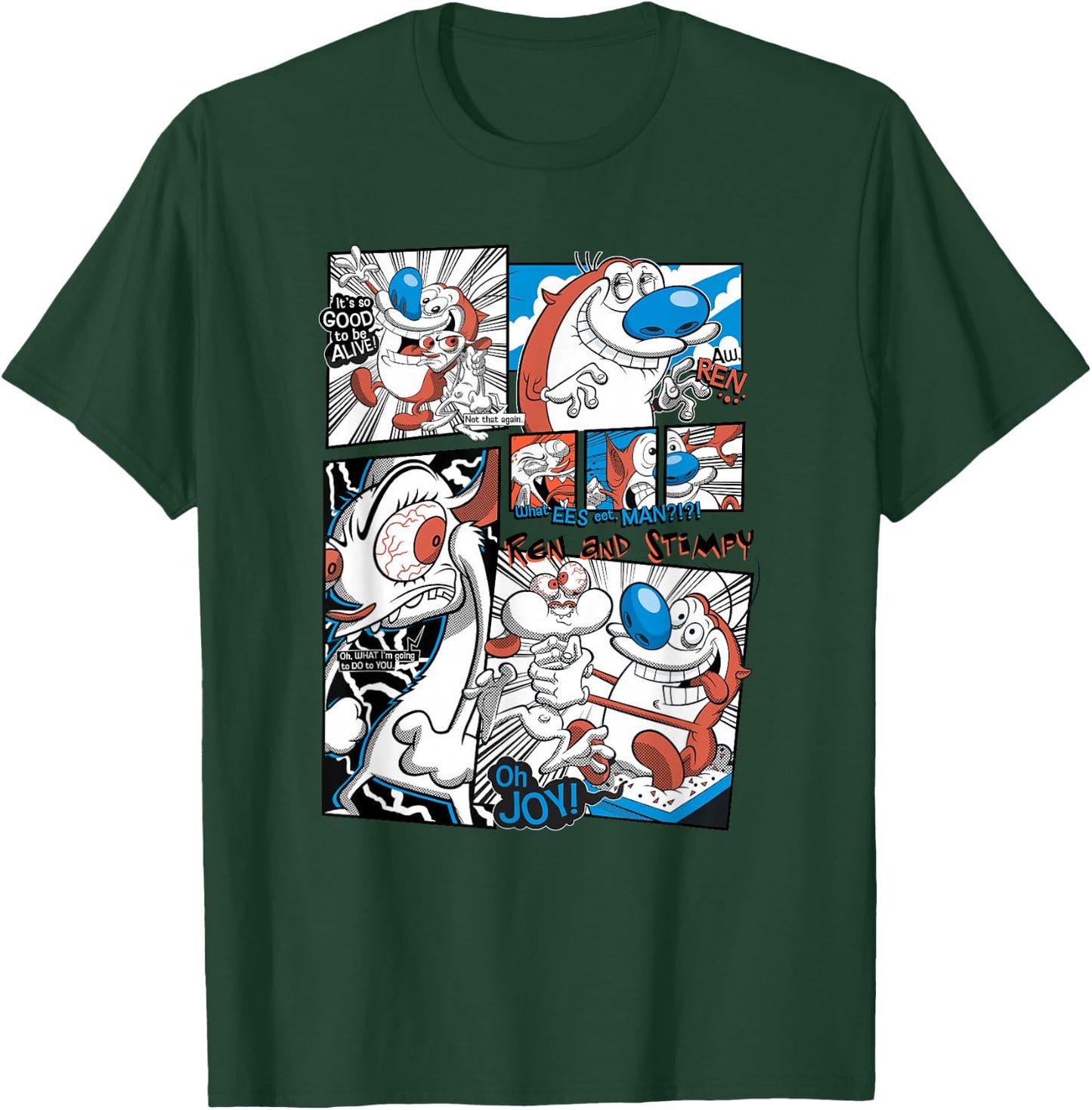 Ren and Stimpy It's So Good To Be Alive Panel Classic Comic T-Shirt - T-Shirt | Forest