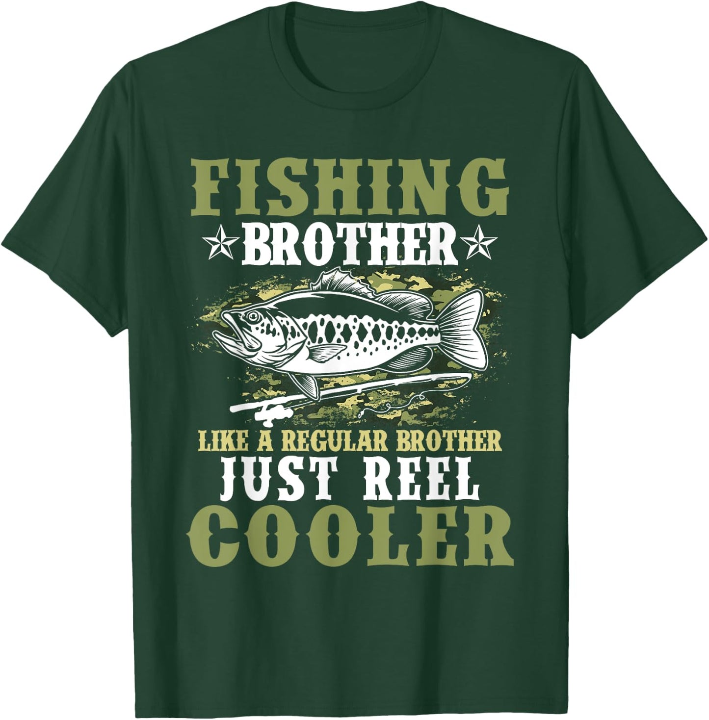 Fishing Shirt Boys Fisherman Funny Bass Fishing Brother T-Shirt - T-Shirt | Forest