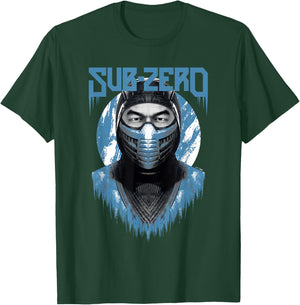 Mortal Kombat Klassic Sub-Zero Big Face Bust Portrait Logo T-Shirt - T-Shirt | Forest