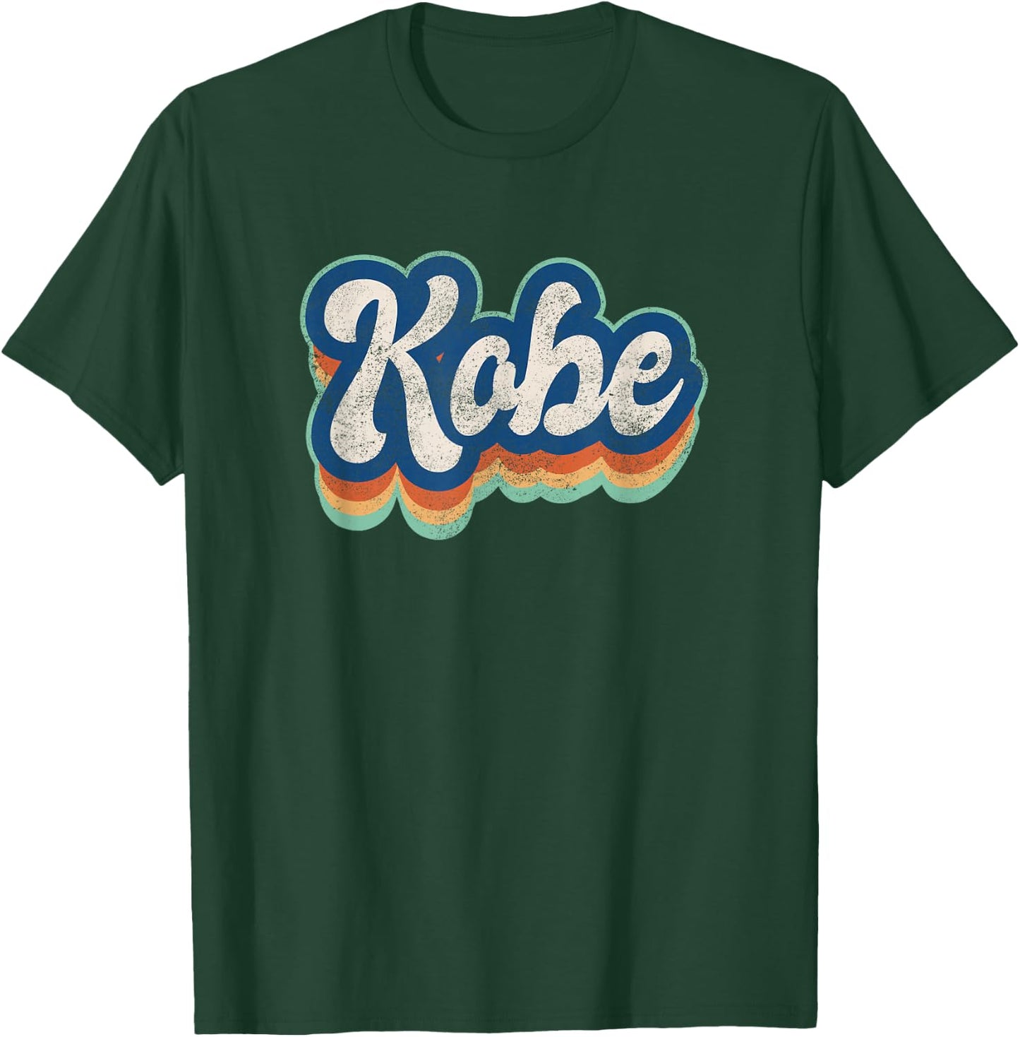 Kobe First Name Boy Vintage Style 70s 80s Personalized T-Shirt - T-Shirt | Forest
