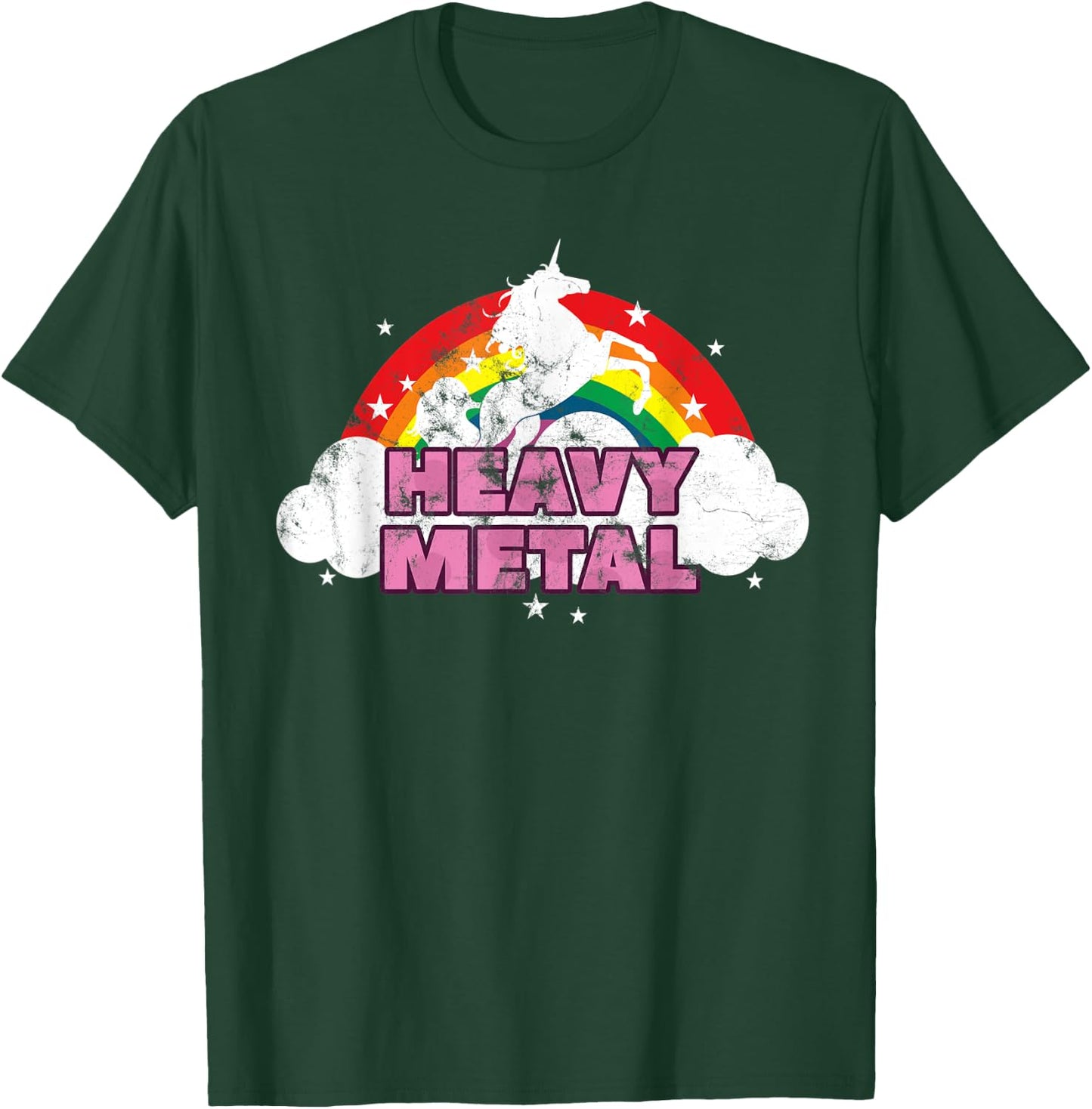 Cute Heavy Metal Unicorn Graphic Men Woman Kids T-Shirt - T-Shirt | Forest