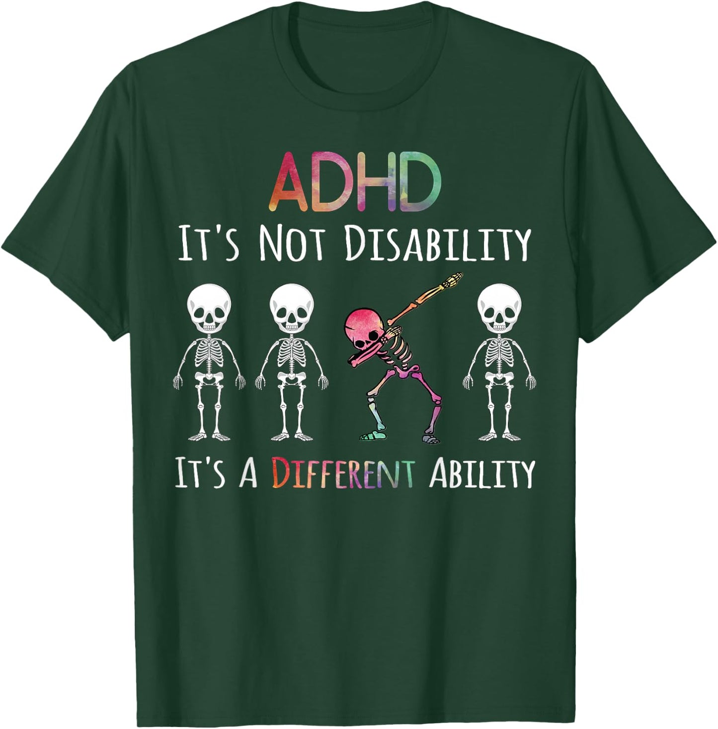 ADHD Awareness Dab Gifts ADHD It's Not A Disability Dabbing T-Shirt - T-Shirt | Forest