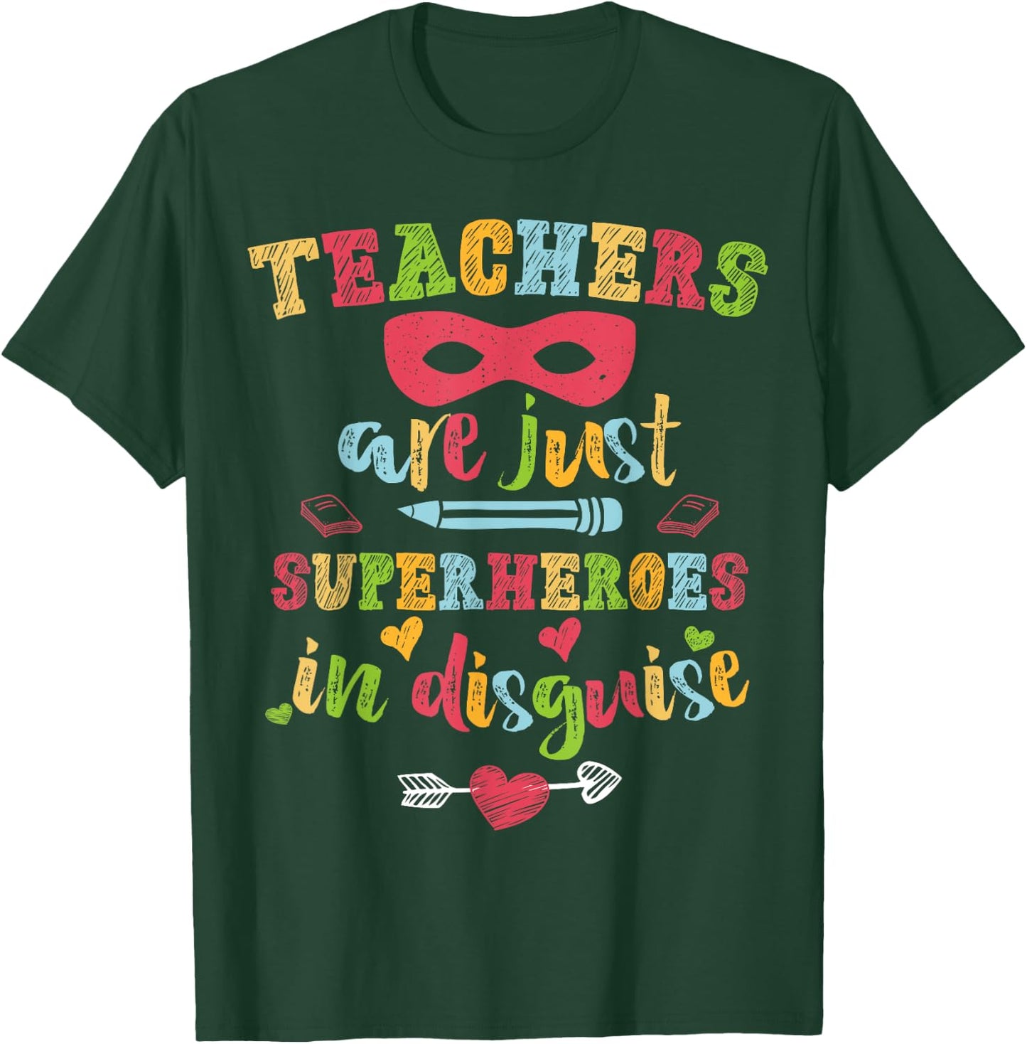 Back To School Teachers Are Just Superheroes hand drawn 2025 T-Shirt - T-Shirt | Forest