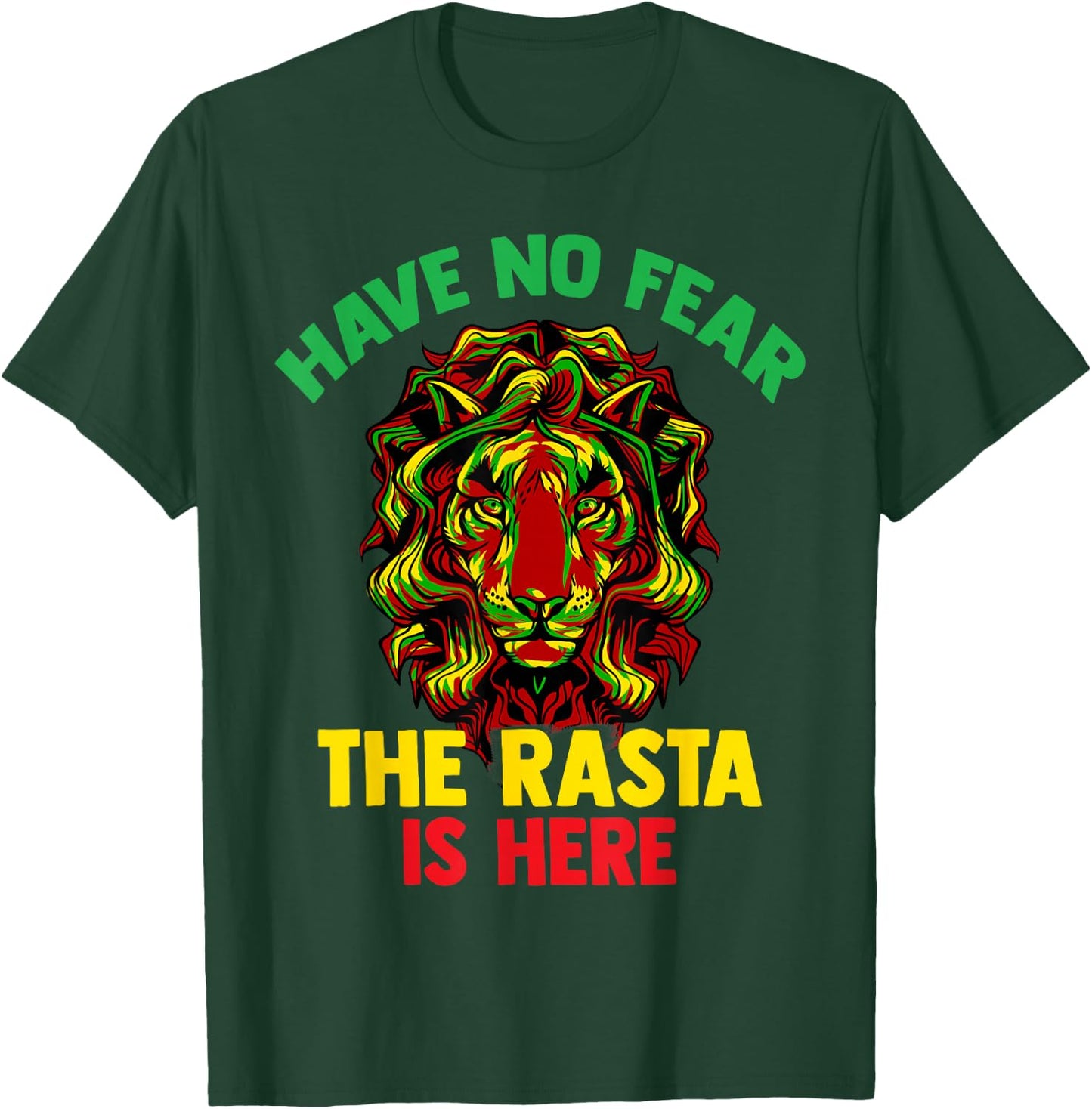 Rastafari Shirt Gift Raggea Reggaeton Flag Lion T-Shirt - T-Shirt | Forest