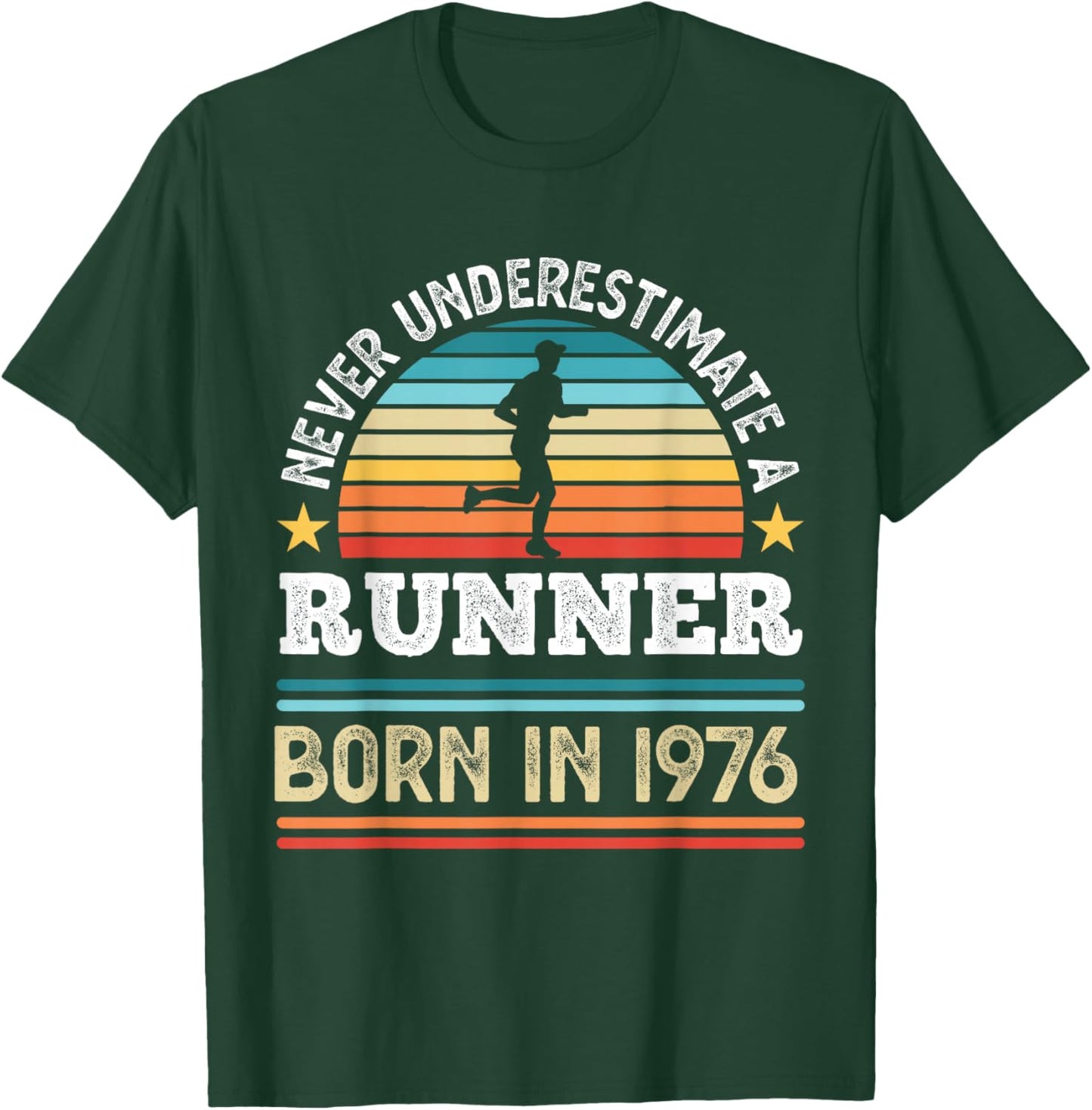 Runner born in 1976 50th Birthday Running Gifts Dad T-Shirt - T-Shirt | Forest