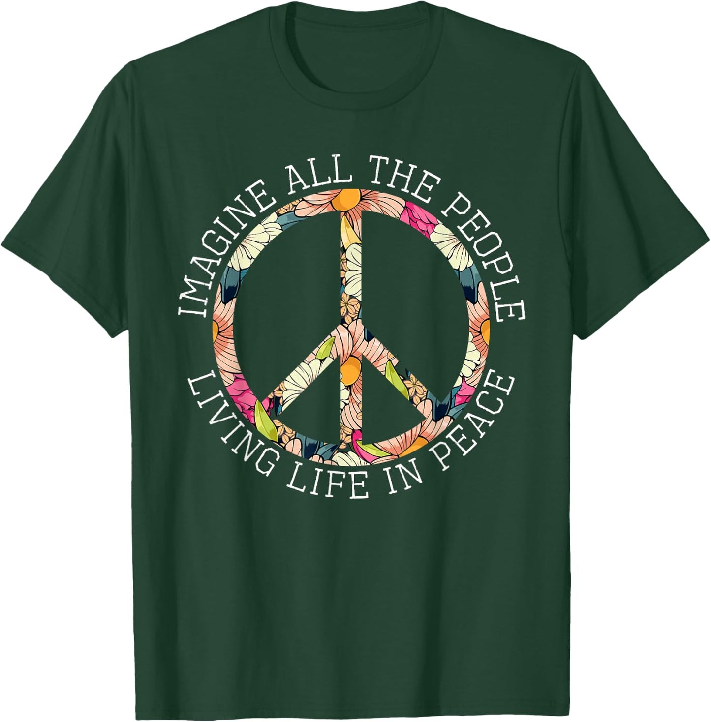 Hippie Costume 60s 70s Peace Vintage Lover Retro Nostalgic T-Shirt - T-Shirt | Forest