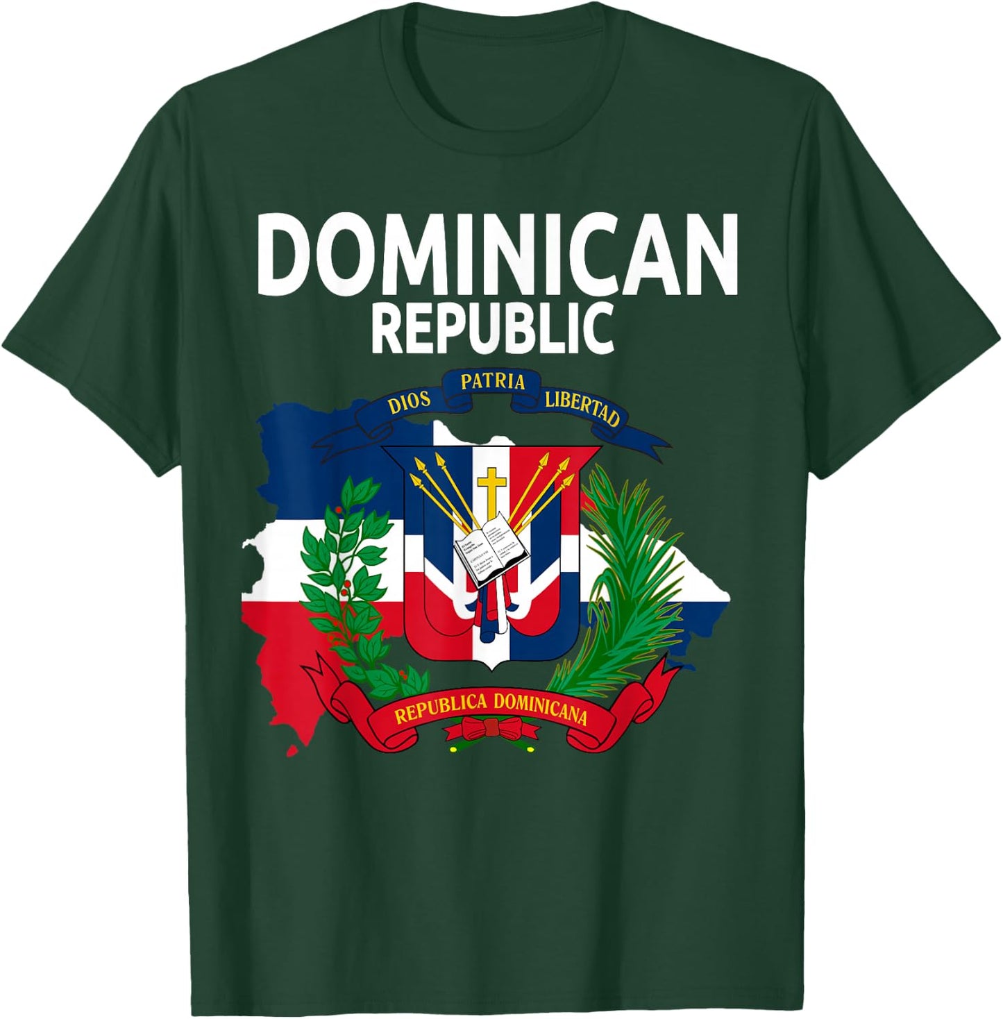 Coat of Arms Republica Dominicana & Dominican Flag Outfit T-Shirt - T-Shirt | Forest