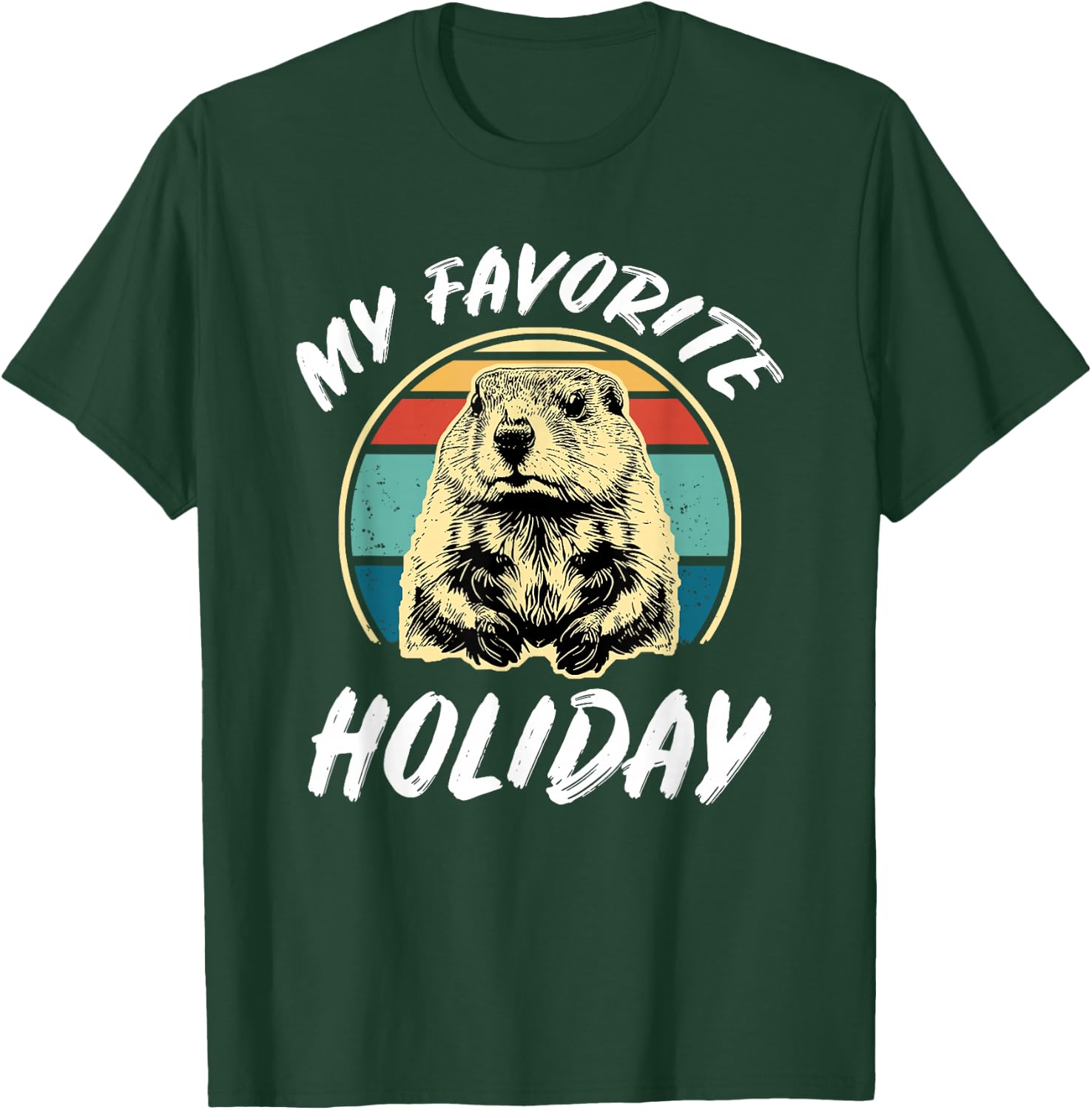 Vintage Retro Cute Groundhog Holiday | & T-Shirt - T-Shirt | Forest