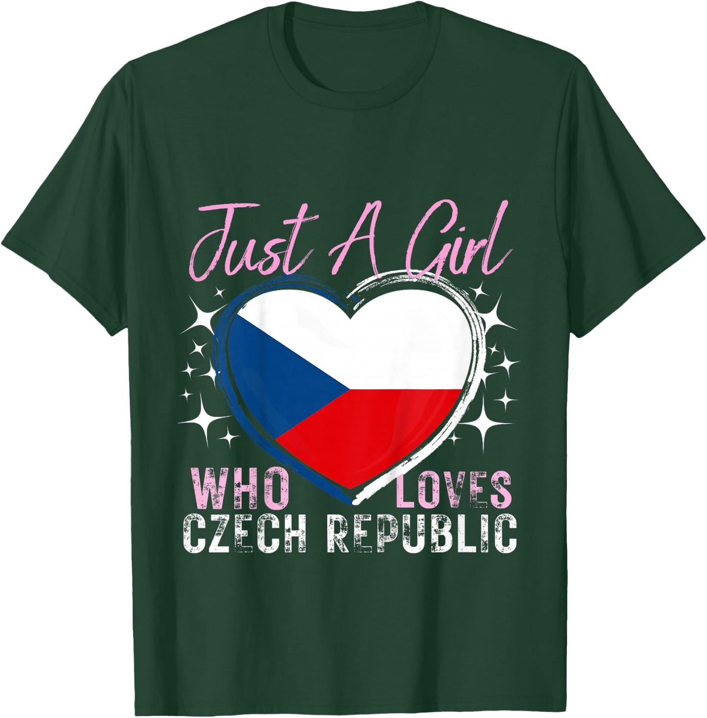 Kids Just A Girl Who Loves Czech Republic Heart Flag for Girls T-Shirt - T-Shirt | Forest