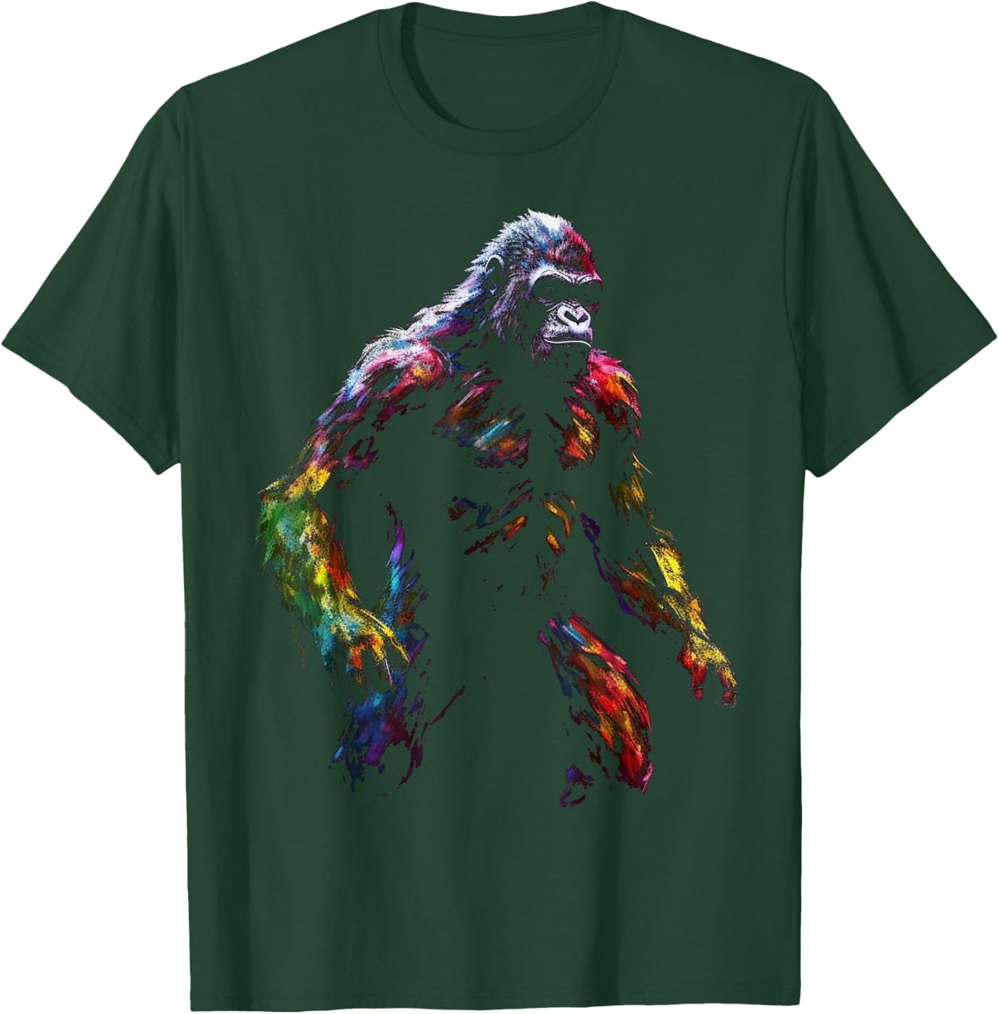 Gorilla Colourful Artwork - Animal Art Monkey Zoo Gorilla T-Shirt - T-Shirt | Forest