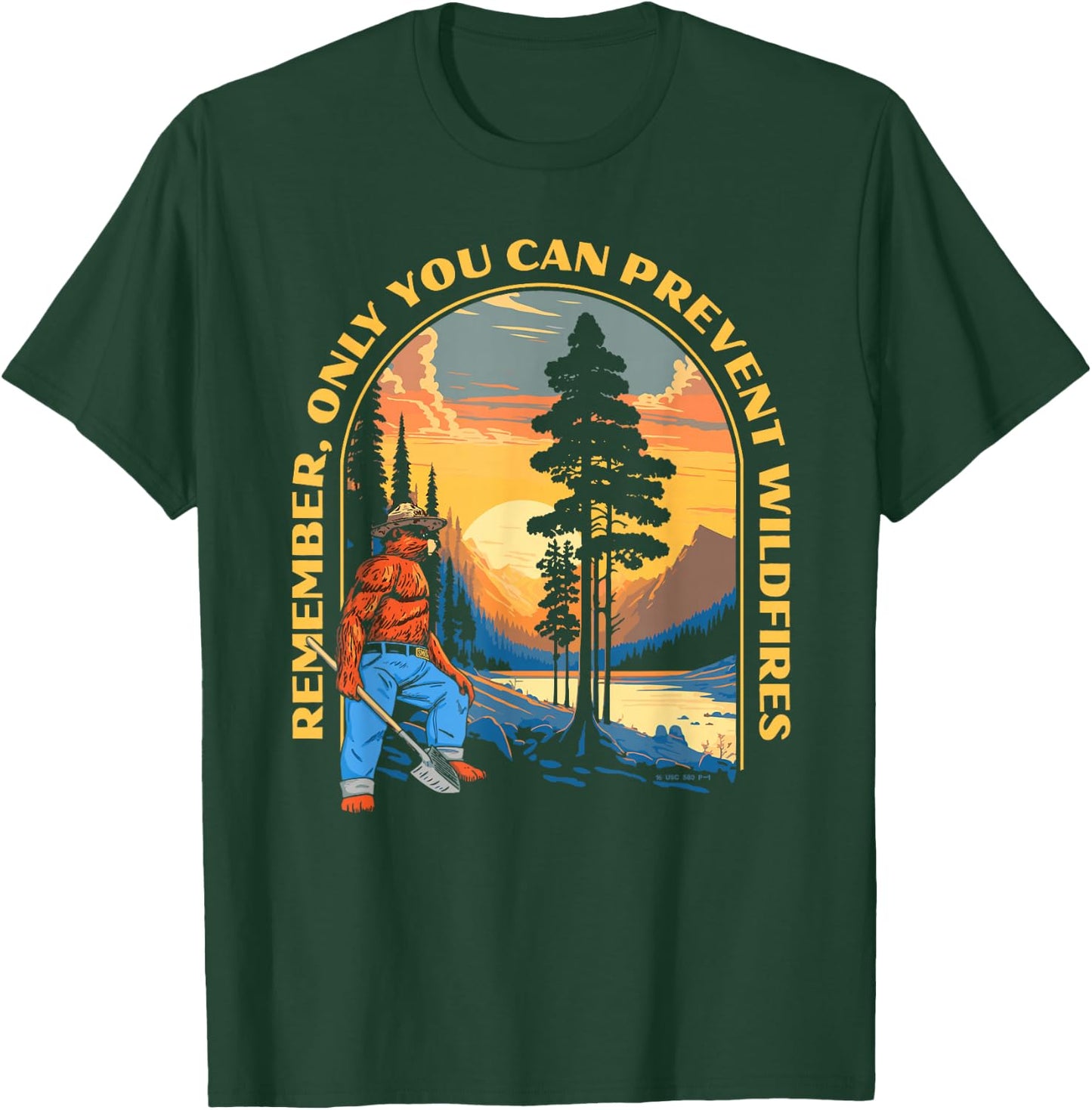 Remember, Only You Smokey Bear Beautiful Vintage Mountains T-Shirt - T-Shirt | Forest