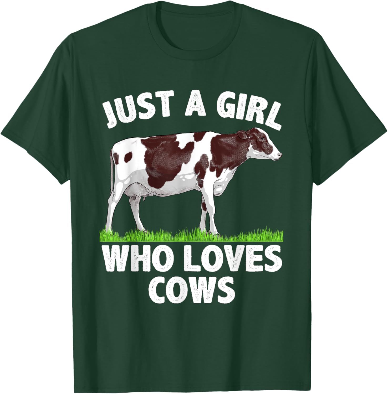 Cool Cow Design Girls Cow Lover Farmer Farm Animal T-Shirt - T-Shirt | Forest